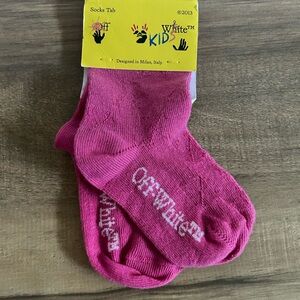 Off-White Kids Fuchsia Pink Logo Crew Socks